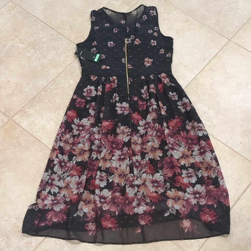Glamour Black and Pink Floral Formal Dress - Picture 3 of 4